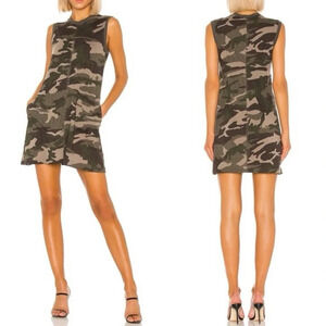 ATM Anthony Thomas Melillo Slub Jersey Tank Dress Camo Pima Cotton Size XSP